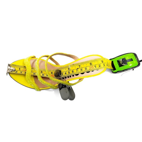 Moschino Wave Straps Glitterd Neon Yellow Slip on Sandals US 6 - Picture 2 of 11